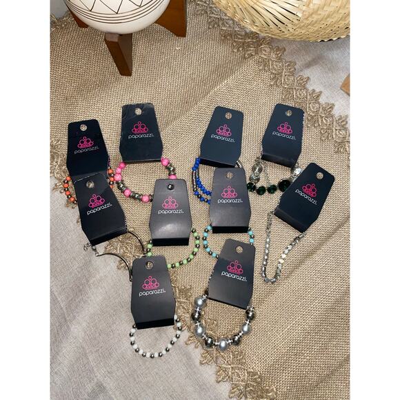 NWT 10 Bracelets Paparazzi Fashion Jewelry Lot Silver Mixed Colors - Picture 2 of 5